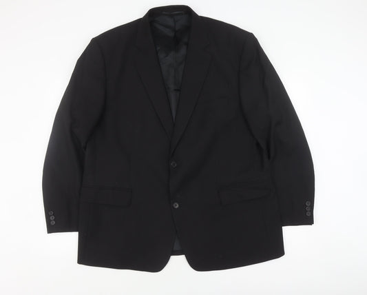 Hugo James Men's Black Blazer, Size 48 Regular Fit