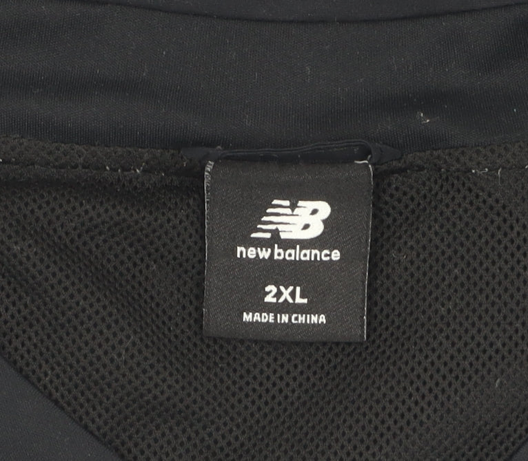 New Balance Men's Black Windbreaker Jacket 2XL
