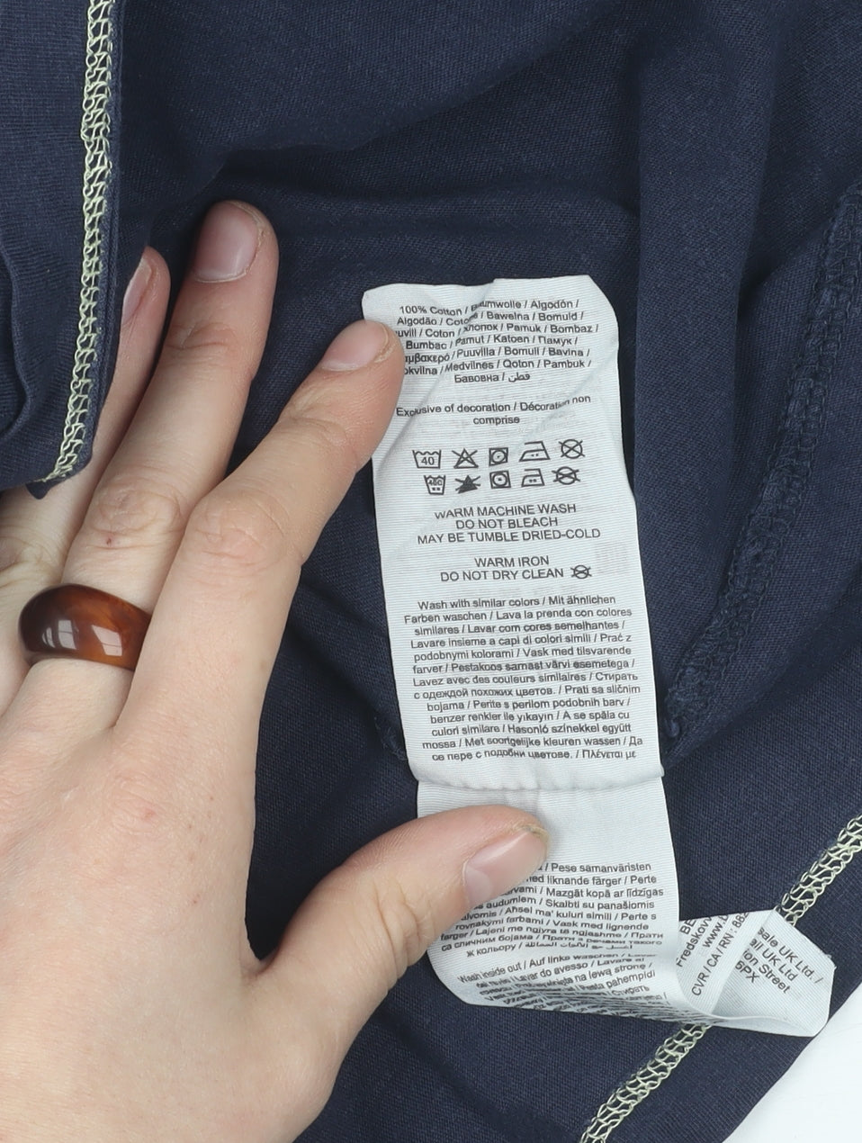 Jack & Jones Men's Blue Crew Neck T-Shirt, L, Cotton