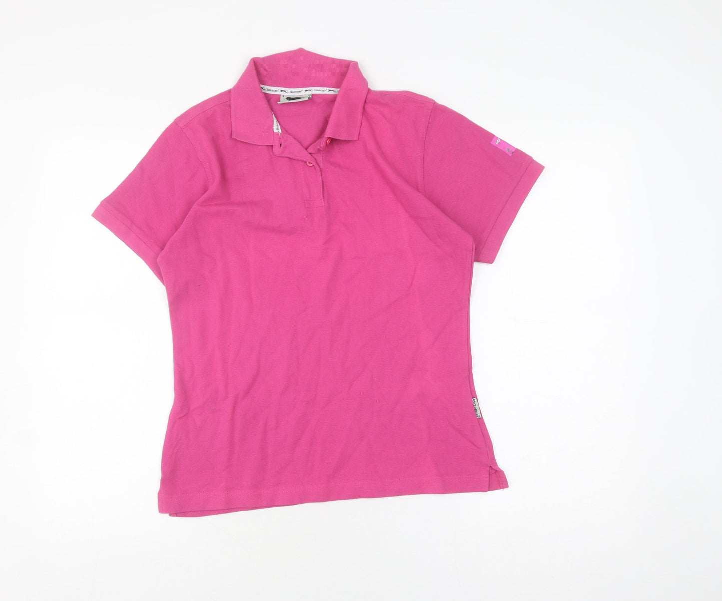 Slazenger Women's Pink Polo Shirt S Breathable Casual