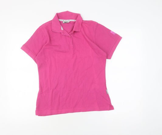 Slazenger Women's Pink Polo Shirt S Breathable Casual