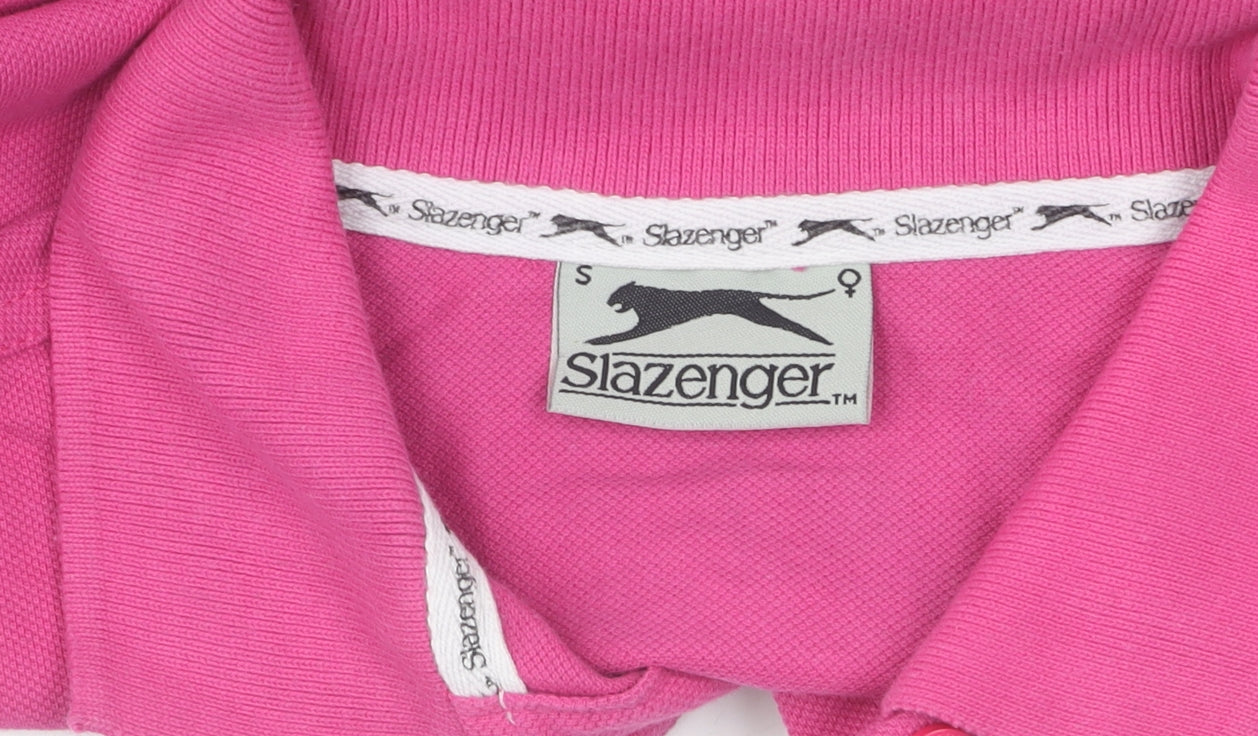 Slazenger Women's Pink Polo Shirt S Breathable Casual