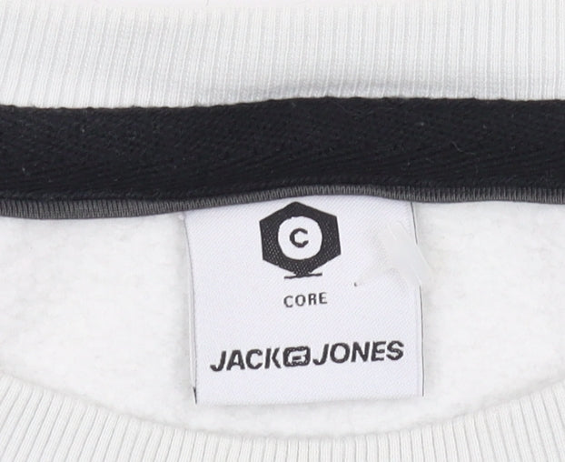 Jack & Jones Men's White Graphic Print Sweatshirt L