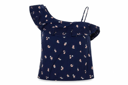 Womens UK Size S Abercrombie & Fitch Blue Viscose Blend Blouse