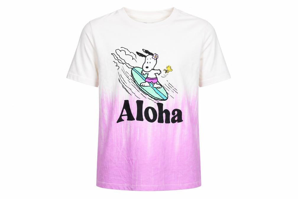 Front view of Marks & Spencer girls’' snoopy graphic t-shirt, 7-8 years, multicoloured