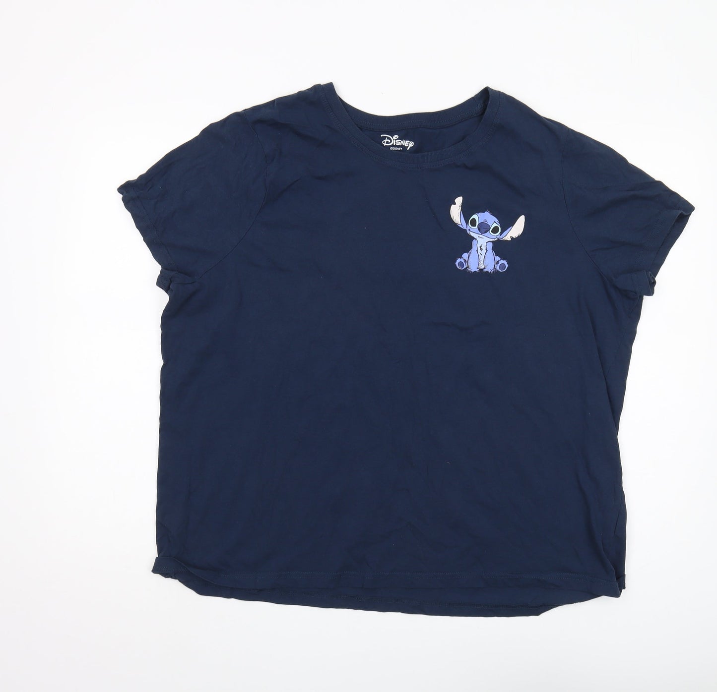 Disney Women’s 2XL Blue T-Shirt with Cartoon Design