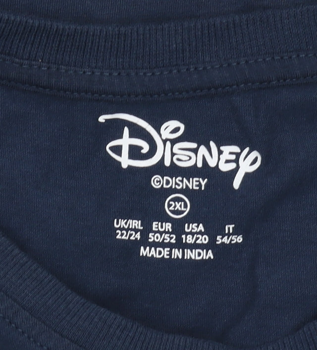 Disney Women’s 2XL Blue T-Shirt with Cartoon Design