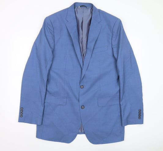 Samuel Windsor Men's Blue Wool Blazer, Size 40L, Excellent