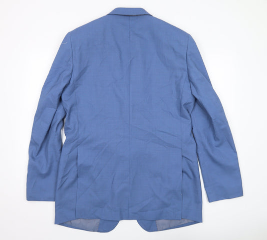 Samuel Windsor Men's Blue Wool Blazer, Size 40L, Excellent