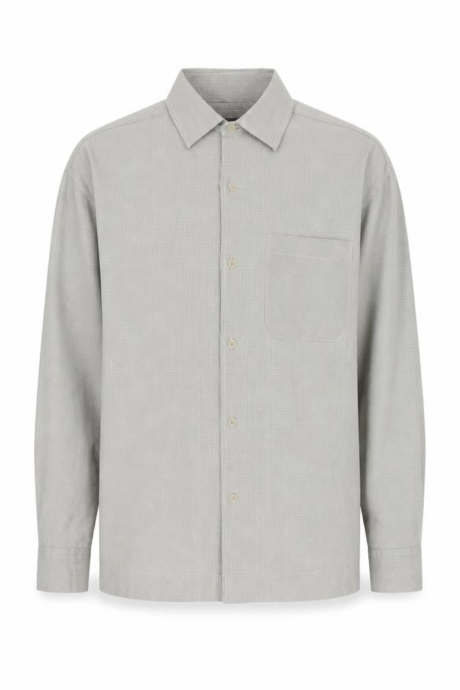 Next Men's Grey Check Long Sleeve Button-Up Shirt S