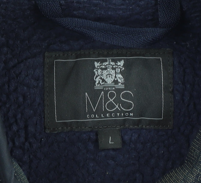 Marks and Spencer Men's Blue Basic Jacket, Size L