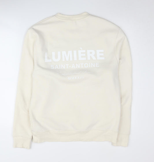 River Island Ivory Unisex Pullover Sweatshirt S