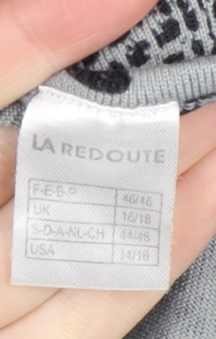 La Redoute Women Grey Animal Print Shift Dress Size 16