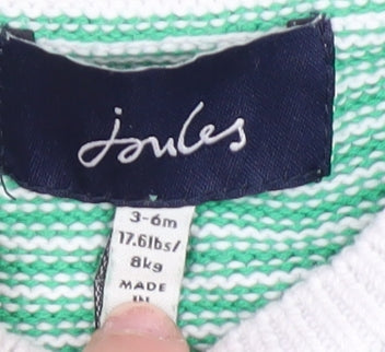 Joules Green Unisex Baby Lamb Jumper 3-6 Months Cotton Pullover