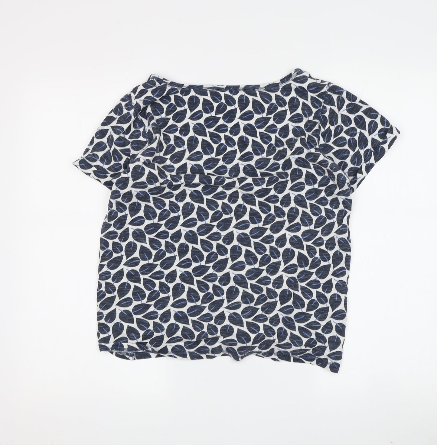 Next Women's Blue Floral Cotton Tunic Blouse, Size 8 Petite