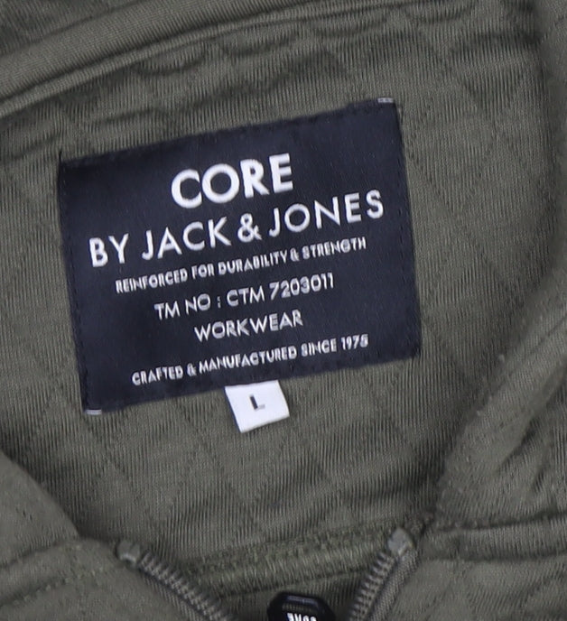 Jack & Jones Men's Green Full Zip Hoodie, L