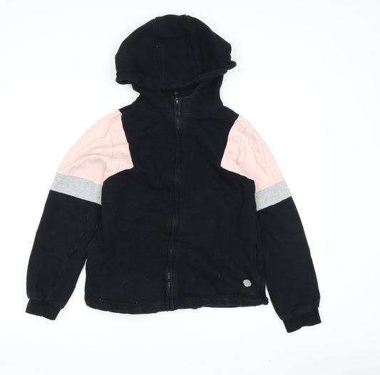 Firetrap Girls Black Full Zip Hoodie, 11-12 Years, Casual Style