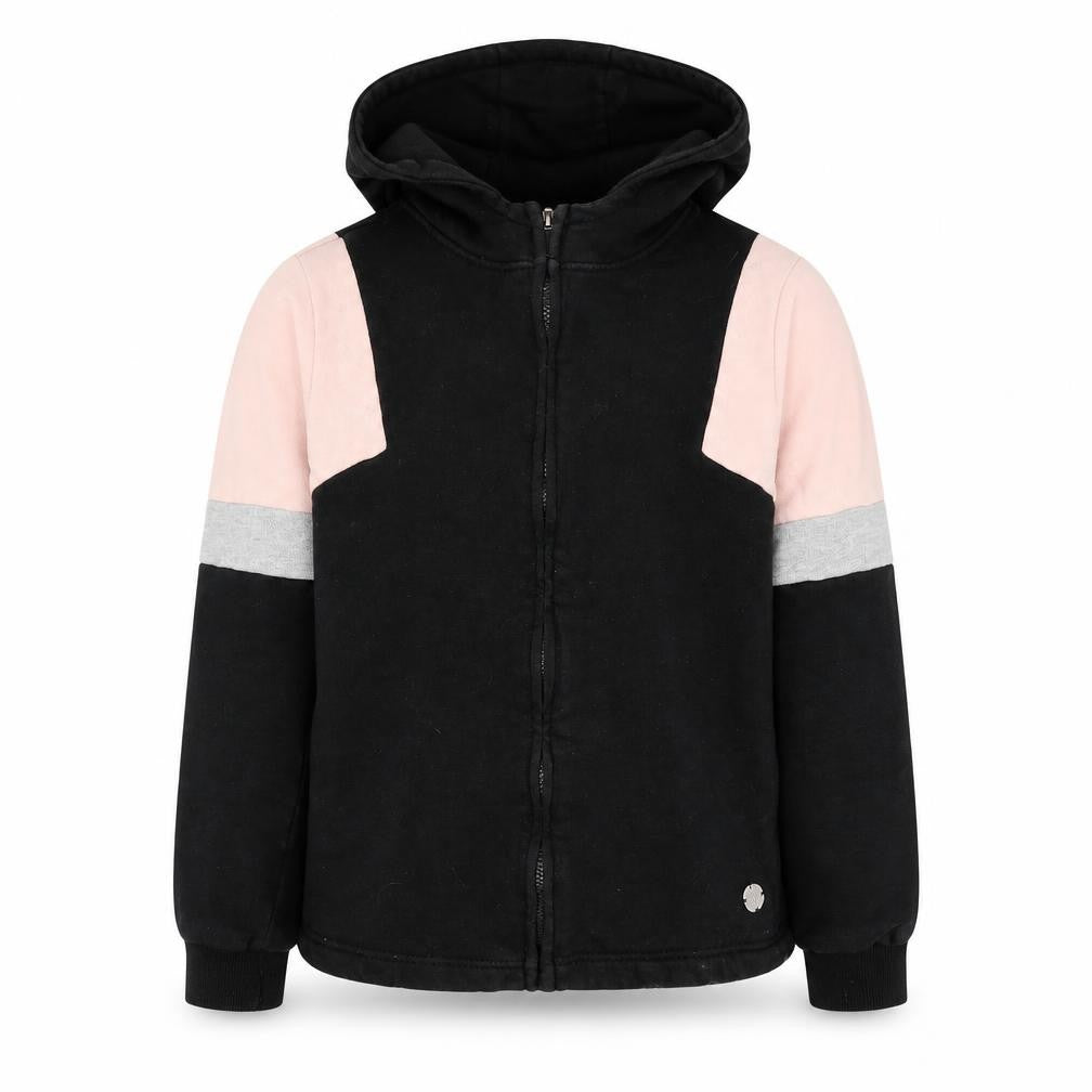 Front view of Firetrap girls’ black full zip hoodie, 11-12 years, casual style