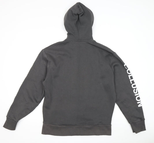 Collusion Unisex Black XXS Pullover Hoodie