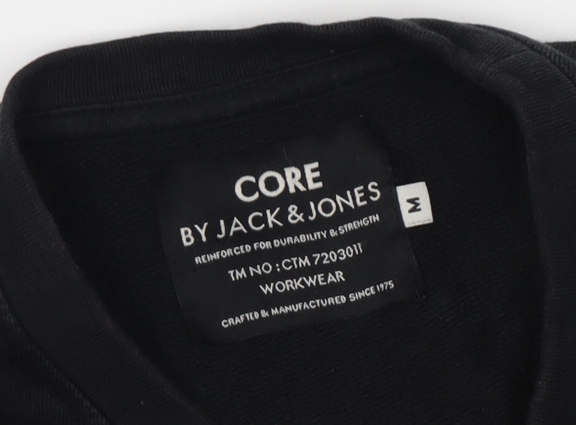 Jack & Jones Men's Black Sweatshirt M Pullover Classic Style