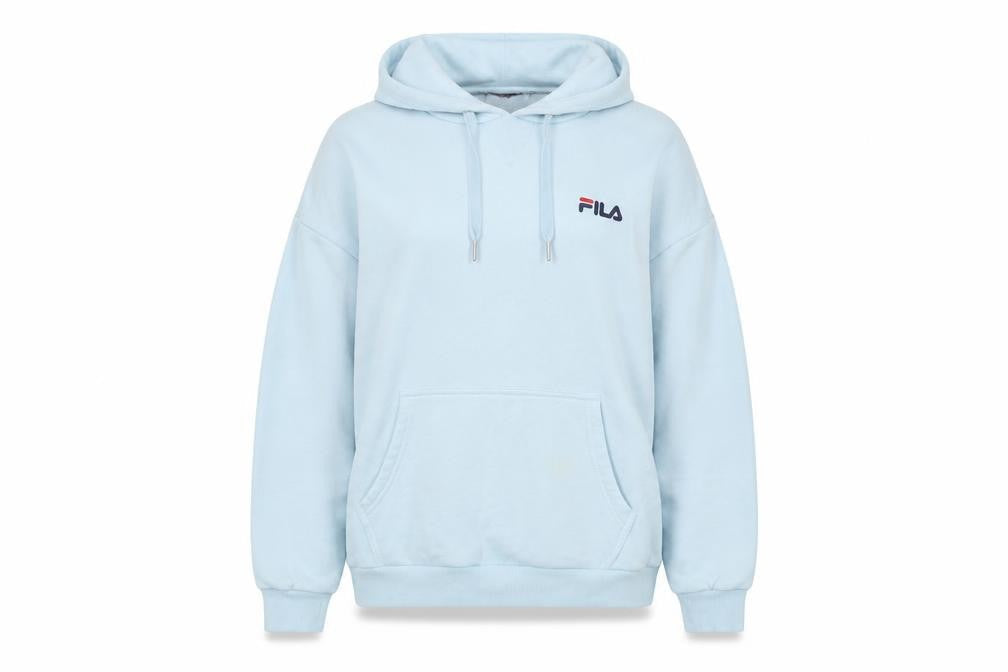 Womens UK S Regular FILA Blue Pullover Hoodie