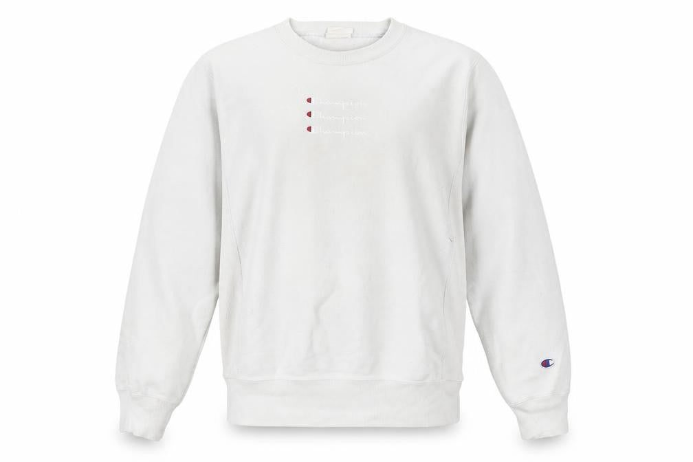 Mens UK S Regular Champion White Pullover Sweatshirt