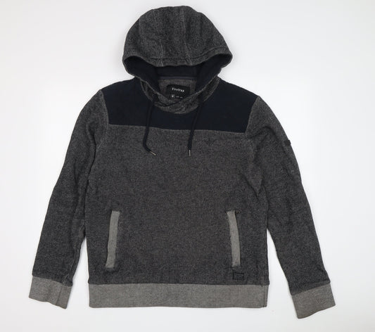Firetrap Men's Grey Quilted Pullover Hoodie M