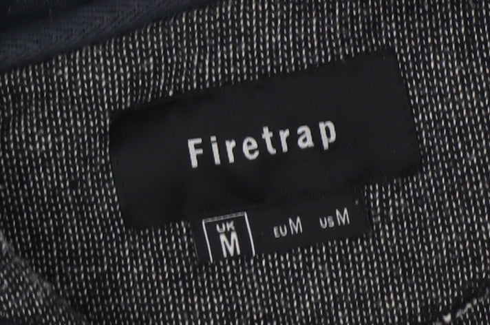 Firetrap Men's Grey Quilted Pullover Hoodie M