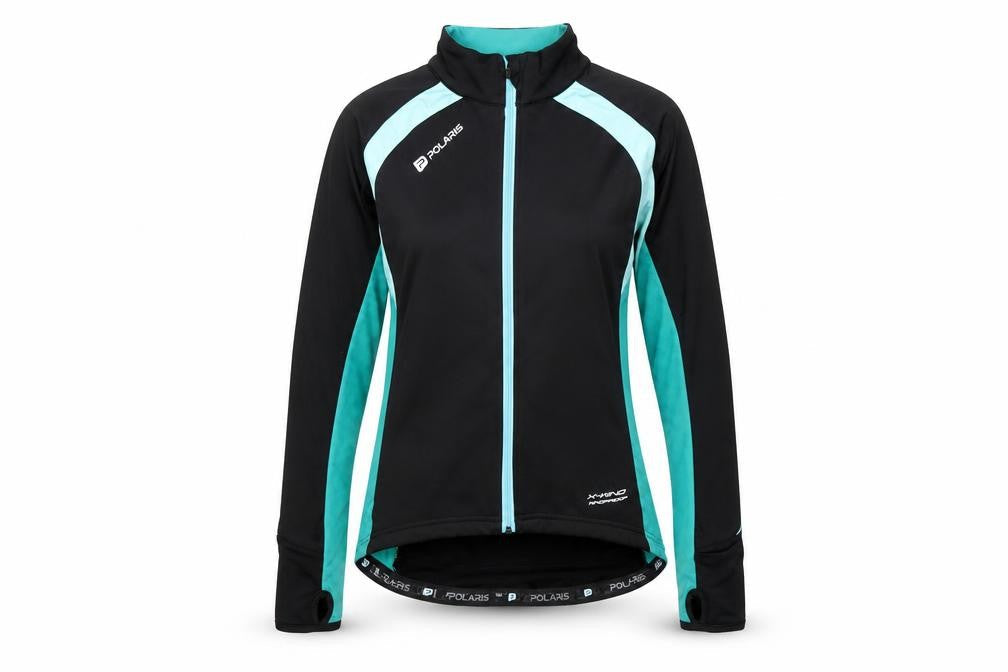 Polaris Women's Black Blue Cycling Windbreaker Jacket Size 8