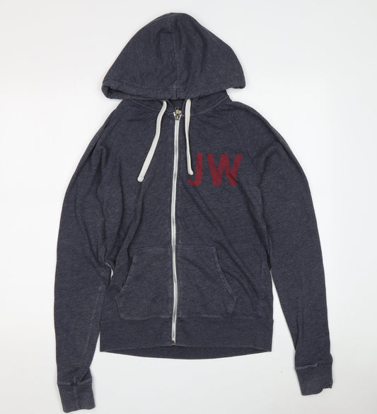 Jack Wills Women's Grey Full Zip Hoodie UK Size 10