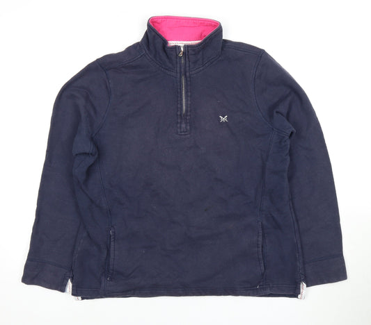 Crew Clothing Women's Blue 1/2 Zip Sweatshirt Size 14