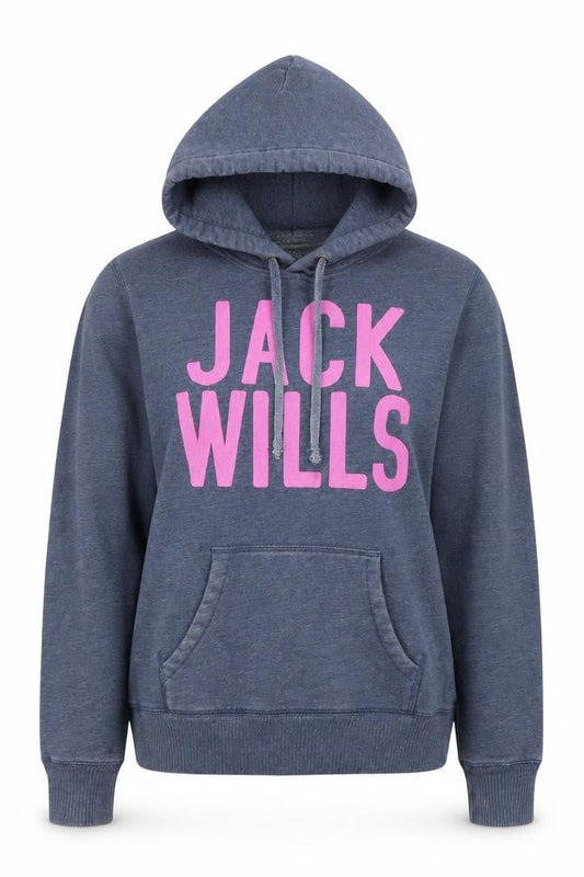 Womens UK 12 Regular Jack Wills Blue Pullover Hoodie