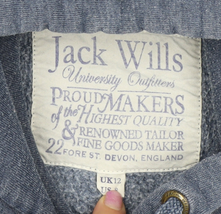 Jack Wills Women's Blue Hoodie Size 12