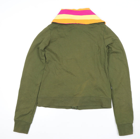 Billabong Women's Green Multicoloured Full Zip Hoodie L