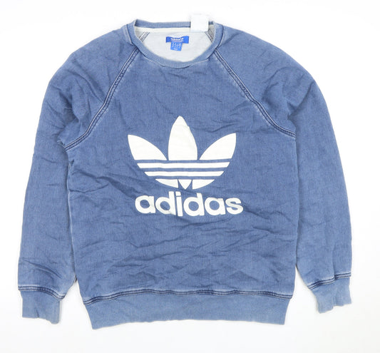 Adidas Men's Blue Sweatshirt Graphic Print Pullover M