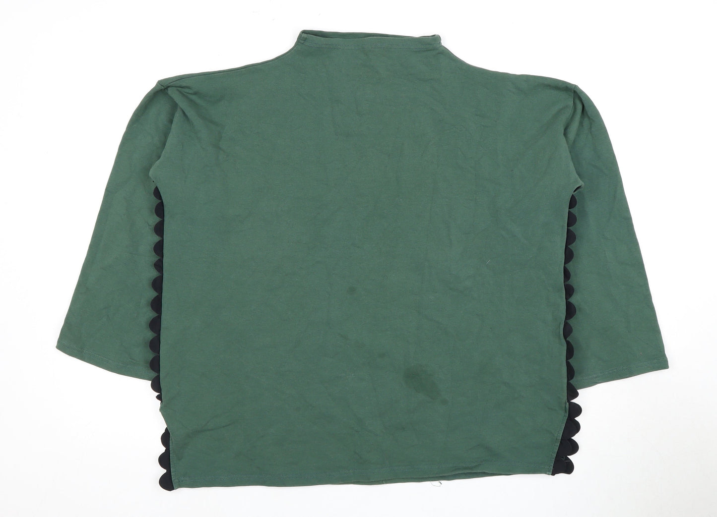 Women's Green Mock Neck 3/4 Sleeve T-Shirt