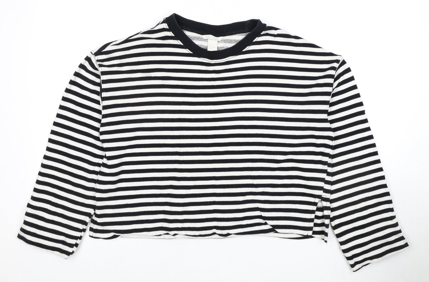 H&M Women's Black White Striped T-Shirt, S