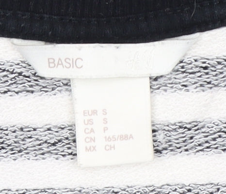 H&M Women's Black White Striped T-Shirt, S