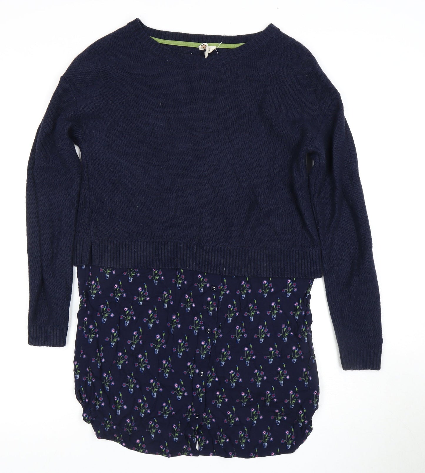 White Stuff Women's Blue Floral Jumper Dress Size 8