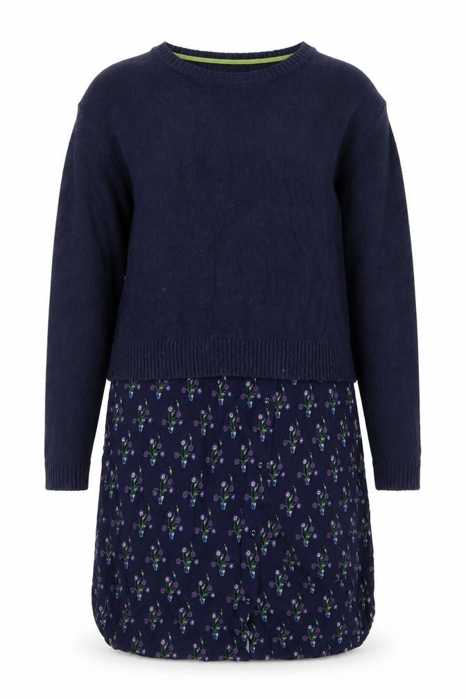 White Stuff Women's Blue Floral Jumper Dress Size 8