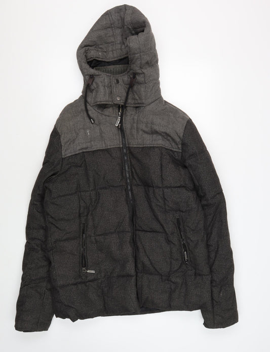 Feraud Men's Grey Puffer Jacket M with Hood