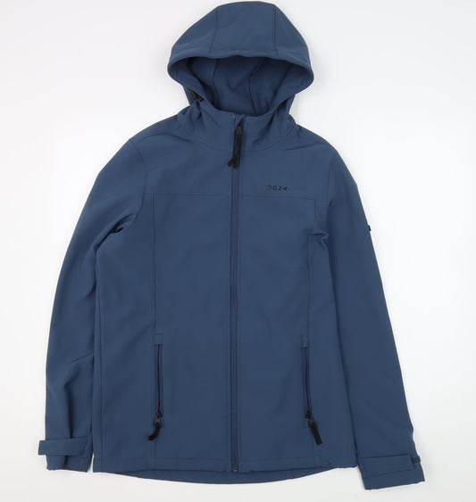 TOG24 Men's Blue Soft Shell Jacket S Hooded Casual