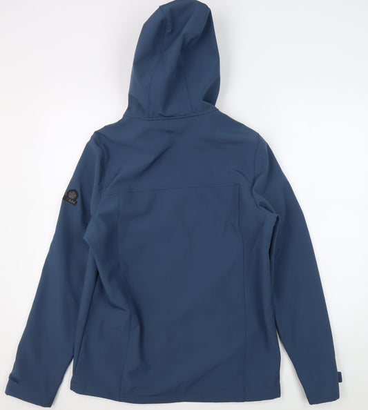 TOG24 Men's Blue Soft Shell Jacket S Hooded Casual