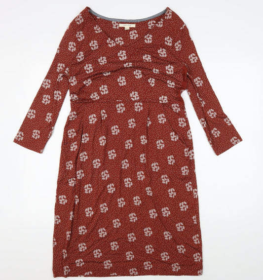 White Stuff Red Floral Sheath Dress Size 12