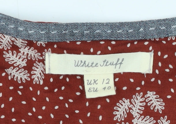 White Stuff Red Floral Sheath Dress Size 12