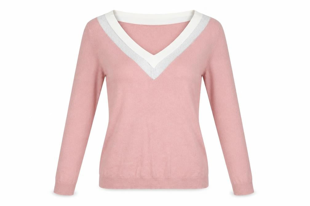 Hush Women's Pink XS V-Neck Long Sleeve Casual Blouse