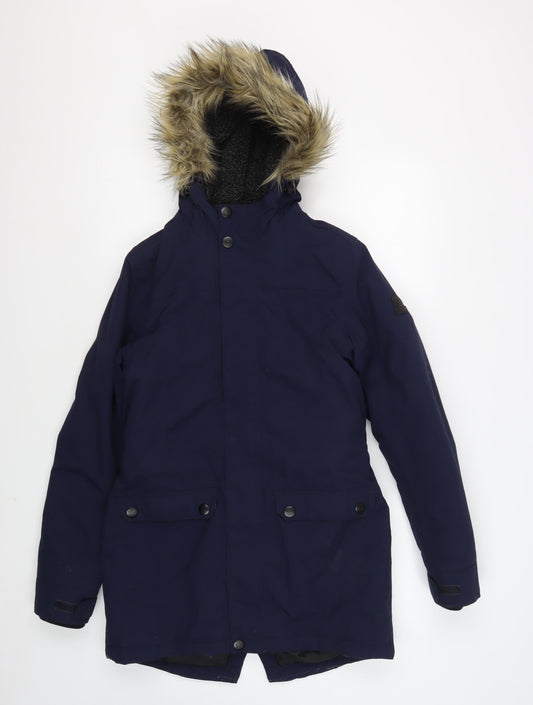 TOG24 Womens Blue Parka Size 6 Warm Hooded Winter Coat
