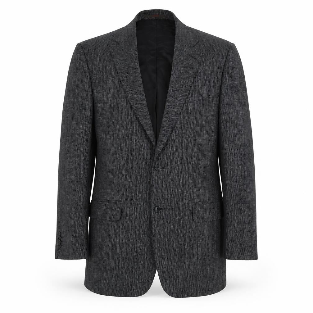 Mens 42 Chest Regular Feraud Grey Two-Button Blazer
