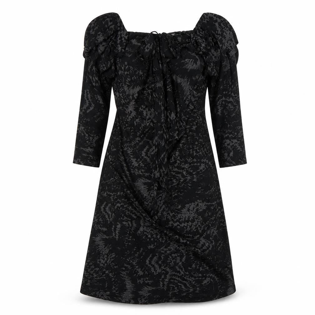 Front view of All Saints Women's Black Off Shoulder Dress XS