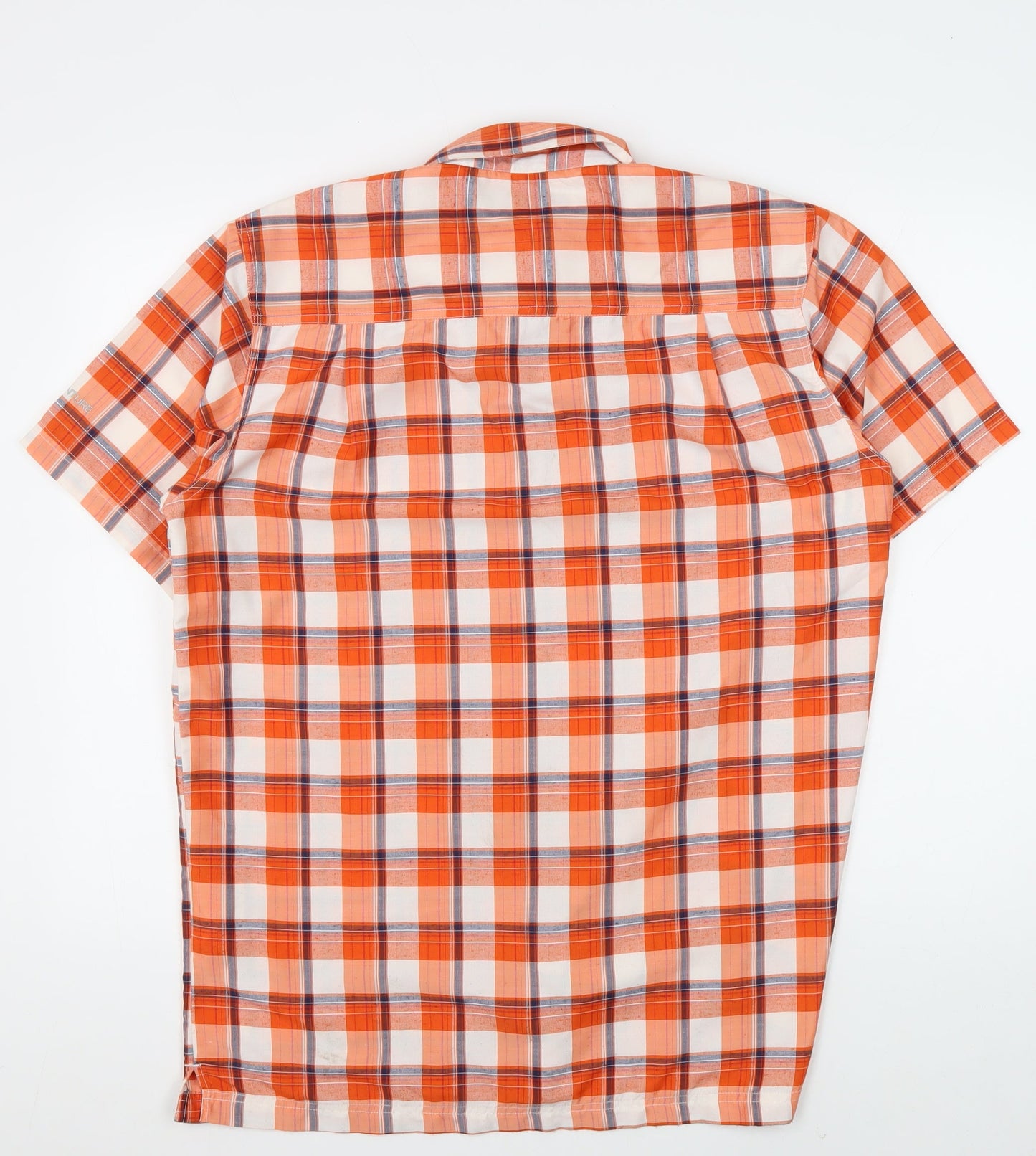 Regatta Men's Orange Plaid Button-Up Short Sleeve Shirt L